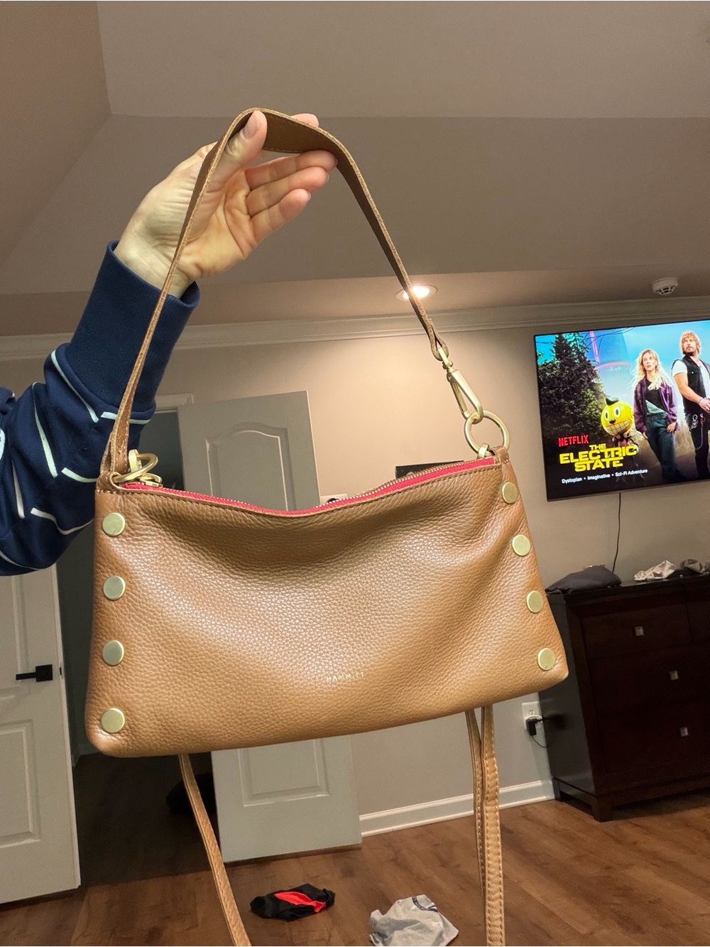 HAMMITT Kyle mahogany pebble/gold zip - Picture 2 of 15